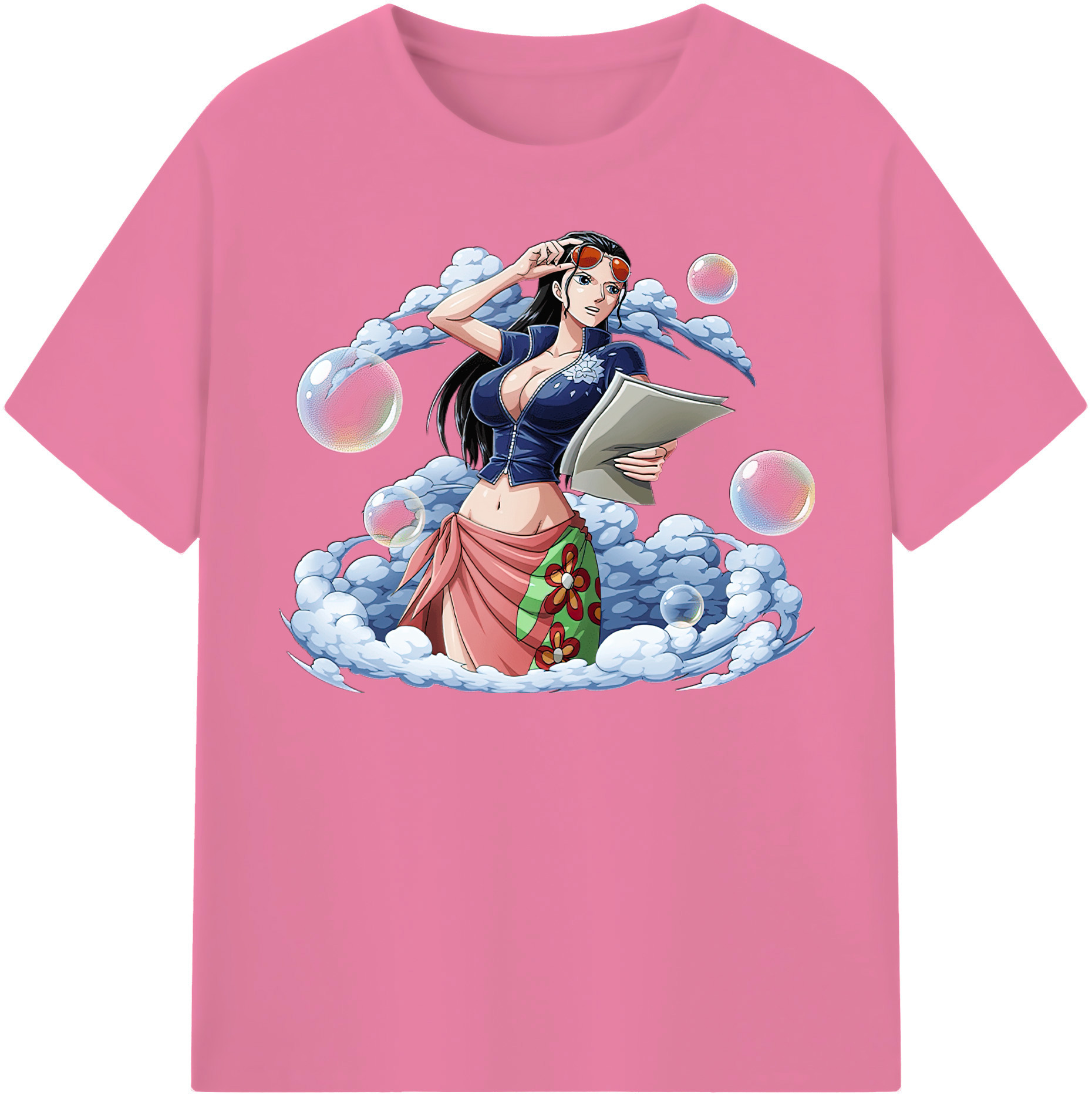 ワンピース ニコ・ロビン ONE PIECE Nico Robin 綿100％半袖Tシャツ（フロントプリント）